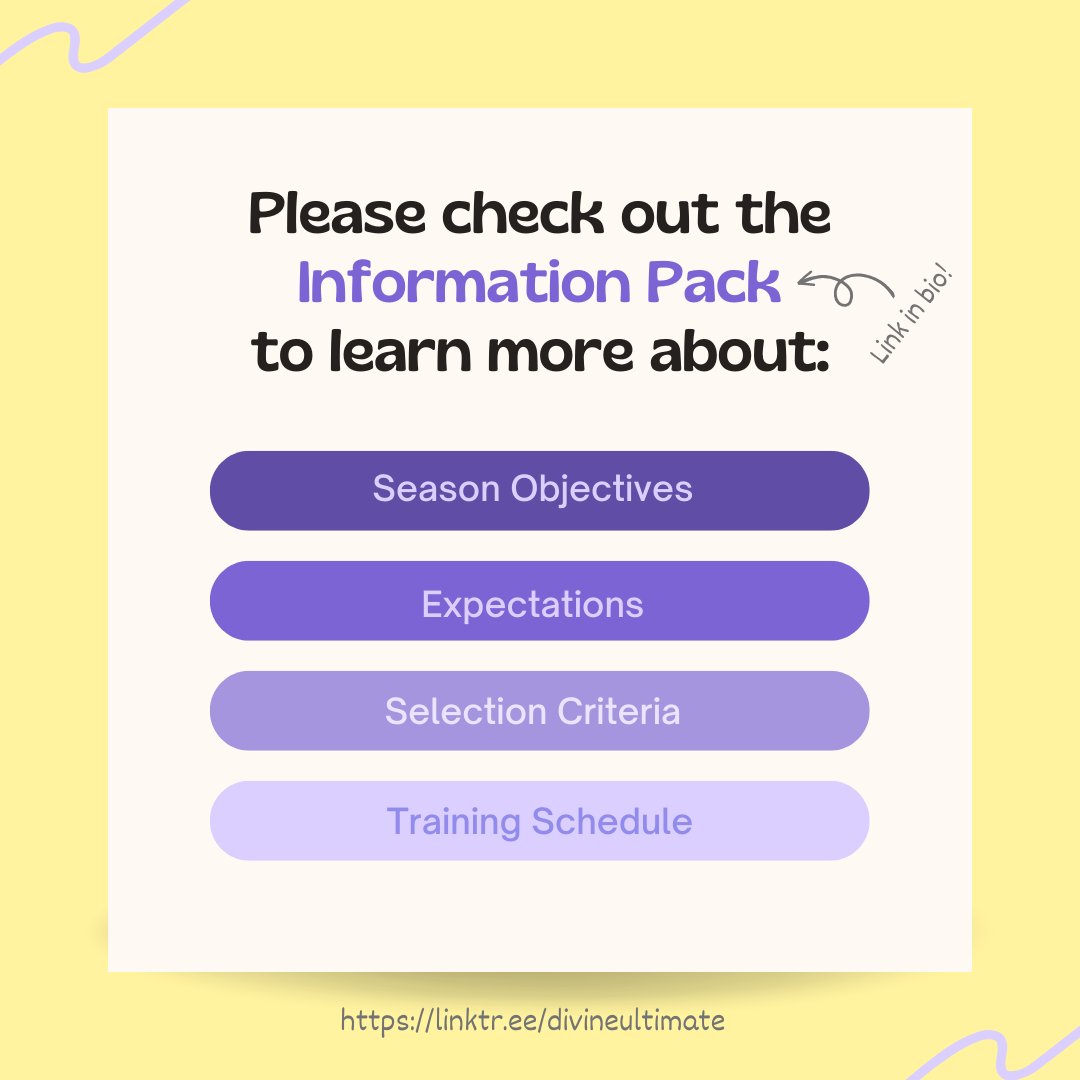 The moment you've been waiting for! 

Divine Ultimate is proud to release our EOI and Information Pack for the club's inaugural season and welcome you to join us for the upcoming 2022/2023 club campaign.  ⚡️⚡️
linktr.ee/divineultimate

#womeninsport #thisgirlcan #ultimatevictoria