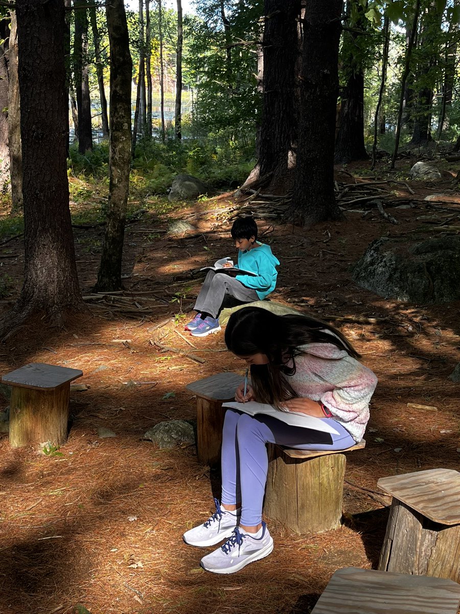 KerinCrockett's tweet image. What are words really? A great question for 5th graders @BlanchardMem to think about words they love in the beautiful, peaceful, dappled forest. ❤️ #welovewords #allWelcomED