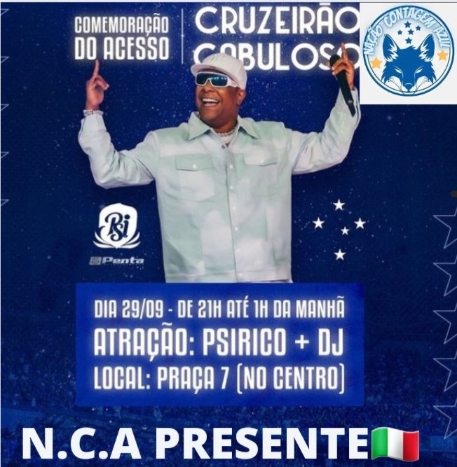 TorcidaNCA's tweet photo. Estaremos presente em !!! #Cruzeiro https://t.co/QGS5aD2gz6