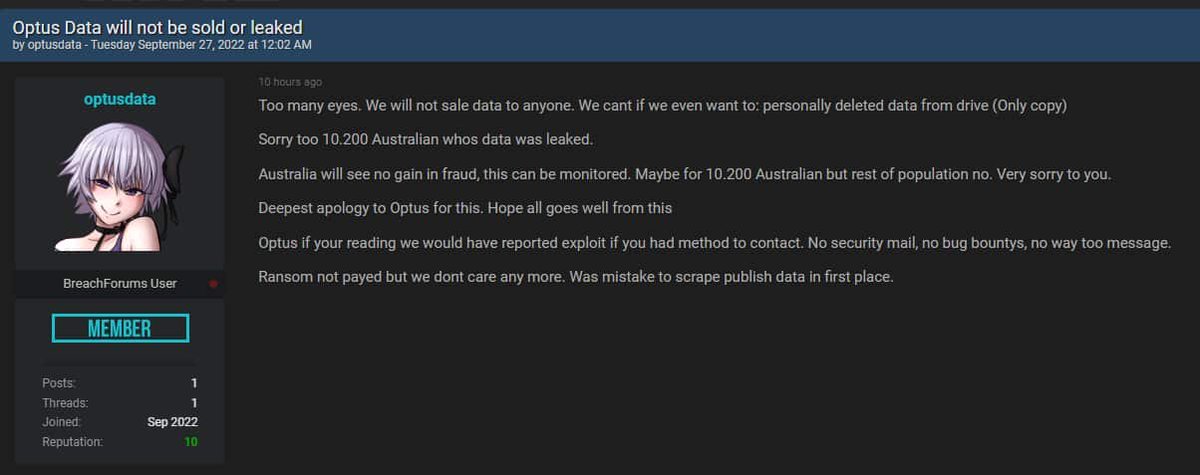 aukiman's tweet photo. #OptusHacker Interesting sentiment.  Keeping in mind it's an editable post though.

#OptusNo https://t.co/bcHpgL68Bv