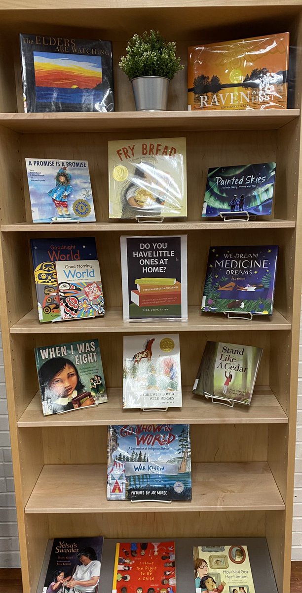 NPCLibrary's tweet image. If you have a little one at home, we have a selection of beautiful new children’s books from @GoodMindsBooks …ready to be signed out.  #truthandreconciliationweek @GEDSB @NPCVSPrincipal