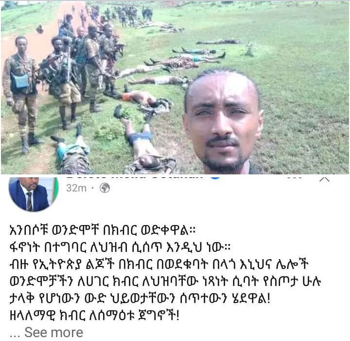 እንግዲህ እንደተባባልነው የፋኖ አባቶች ማልቀስ ጀምሯል ;
ትላንትና ሆሮ ጉዱሩ ሾልኮ የገባው ፋኖ በጀግናው ኦሮሞ ነፃነት ሰራዊት አይቀጡ ቅጣት ተቀቷል! በሞት ከተቀጡት በተጨማሪ 
40 የሚደርሱ ከነ መሳሪያቸው ገቢ ሆኗል!
አትምጣ ከመጣ አታልቅስ!