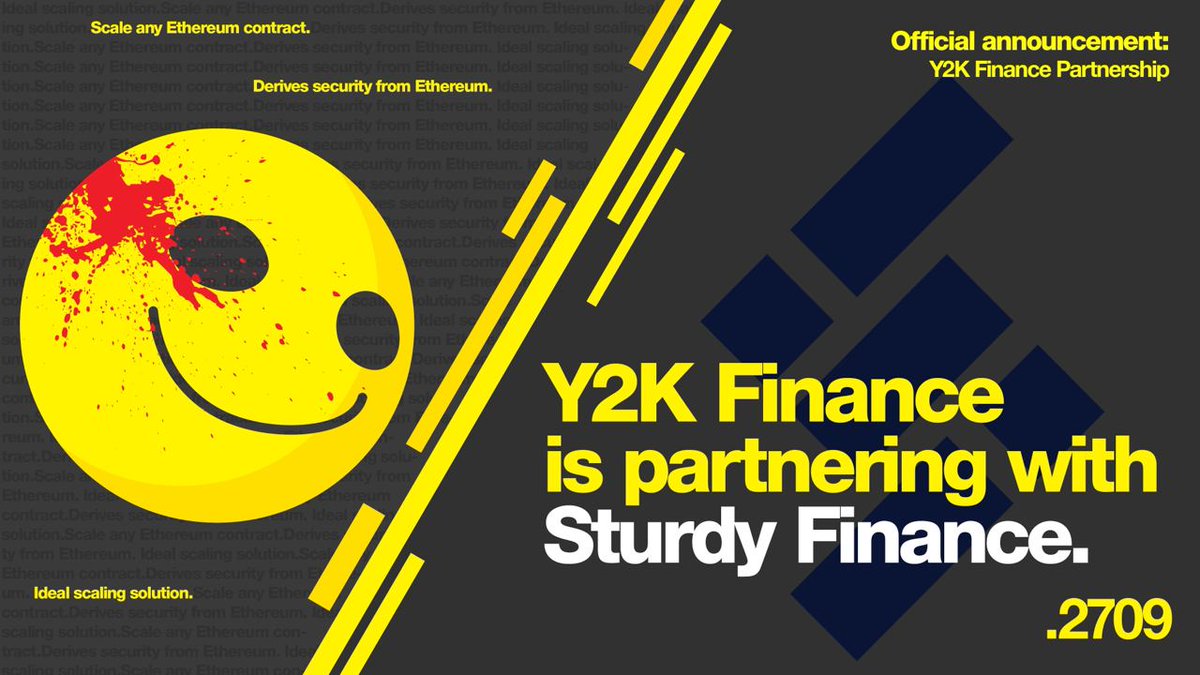 1/ @y2kfinance is proud to announce our partnership and integration with @SturdyFinance. Their novel approach allows users to one-click loop borrowing on Curve LP tokens to earn higher yields with far less fees.