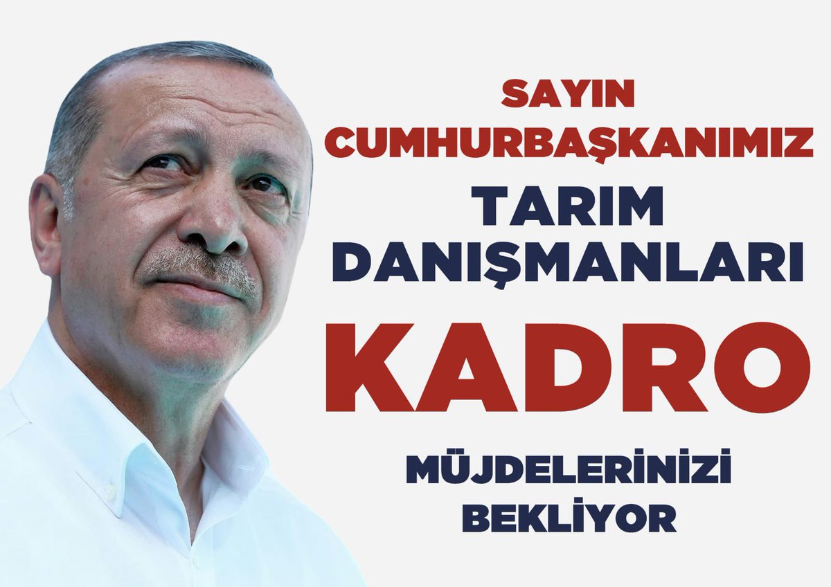 <a href="/zafersahin06/">Zafer Şahin</a> #CbTarımDanışmanınaKadro Zafer bey sayın cumhurbaşkanımıza biz tarım danışmanlarınıda söylermisiniz yıllardır canla başla sahalarda çiftçilerimizle birlikde çalışıyoruz. Devletimizle çiftçi arasında köprü olduk. Kadro müjdesi bekliyoruz