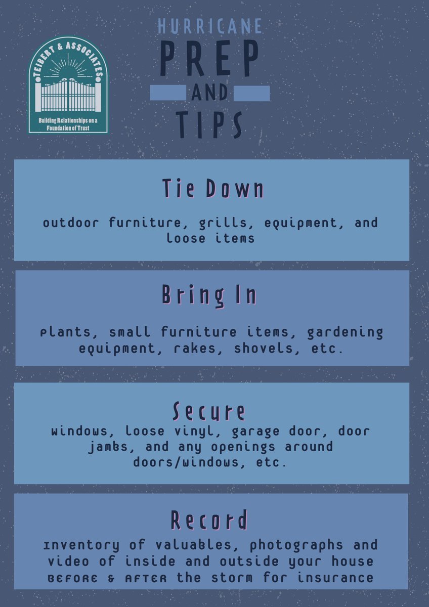 TeibertRE's tweet photo. For those of yโall new to the area and hurricane season, follow these important tips to prepare your home for hurricane Ian. #hurricane #hurricaneseason #hurricanetips #hurricaneian #southcarolina #weather #weathertips #weatherprep #southernweather https://t.co/8F6wSg34kB