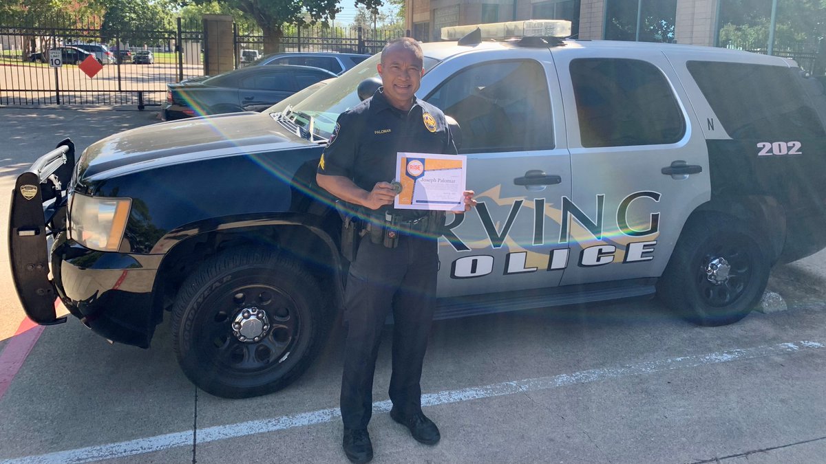 IPDACSteele's tweet photo. @IrvingPD Sergeant Joseph Palomar was recently recognized by his @thecityofirving coworkers with a RISE (Recognizing Irving Service Excellence) Program Certificate for being an exceptional team member. Congratulations Sergeant Palomar! https://t.co/WsymAfnQYe