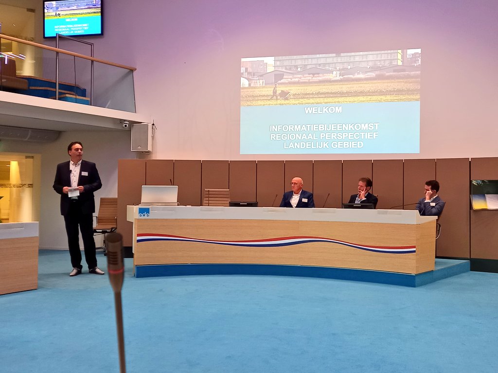 Bijwenkomst over het Regionaal perspectief landelijk gebied geopend door Arjen Droog de directeur van Food Valley