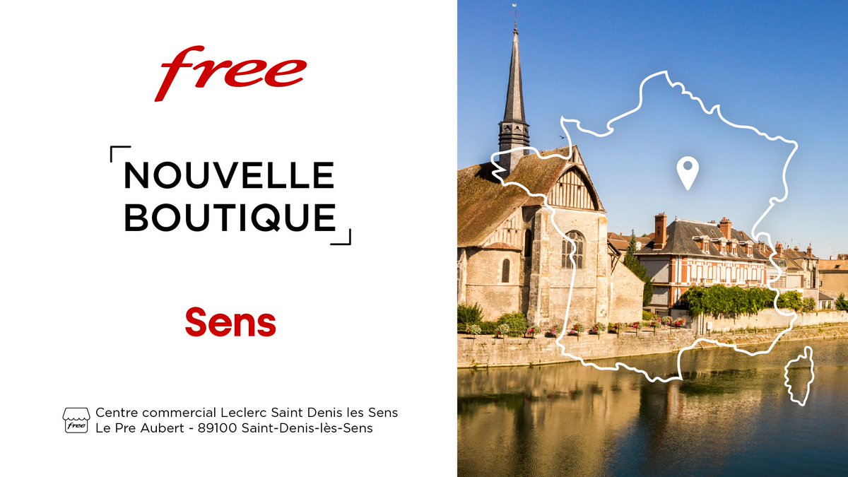 #Yonne : ouverture de votre boutique #Free de #Sens. Impatients de vous accueillir 🤗
📍goo.gl/maps/yw1b8oMvJ…