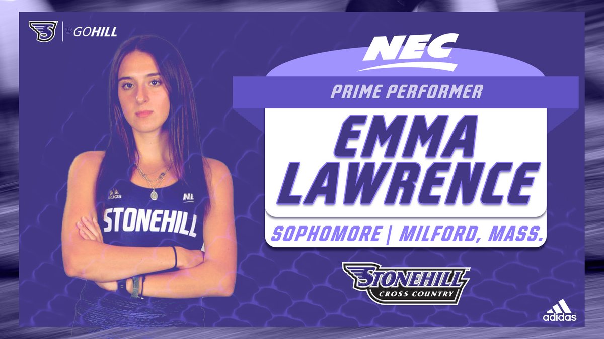 GoStonehill's tweet photo. What A Week For 
@StonehillXC_TF !
Stonehill XC earned a total of 5 weekly awards🖐️
Congrats to Jordan Malloy, Rebecca Erhard, Emma Lawrence, and Reilly Johnston on taking home 
@NECXC weekly awards!🏅
#GoHill #NECPride https://t.co/7TAUsS81p1