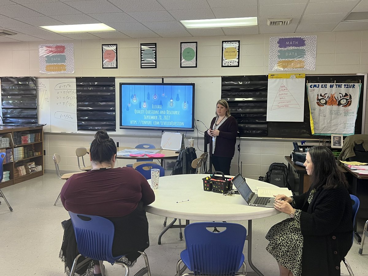 AshleyGableEDU's tweet photo. Thanks to @misskpatterson for leading our job-embedded #PD today on #qualityquestioning and strategies for increasing student discourse! @TCBOE @TCBOE_CMS #CMSThePlaceToBe @jesse_hooks @cardwelldalisha #TCBOEDLP https://t.co/blgLL2Oxm4