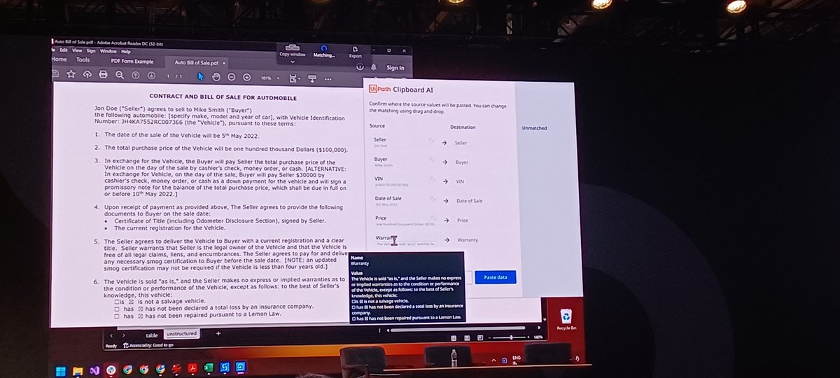 Demo of new desktop app Clipboard AI from UiPath doing automated Capture from unstructured document #forward5