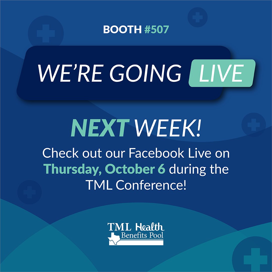 TXHealthBP's tweet photo. We're going LIVE!

Tune in next week as we go LIVE on Facebook from the TML Conference. We'll be bringing you exciting tips on Wellness, Q/A sessions, and a presentation on How to Lead Through Stressful Times.

#TMLHealth #TMLConference #HealthcareShouldntBeAPain https://t.co/3QAZJ7eNxp
