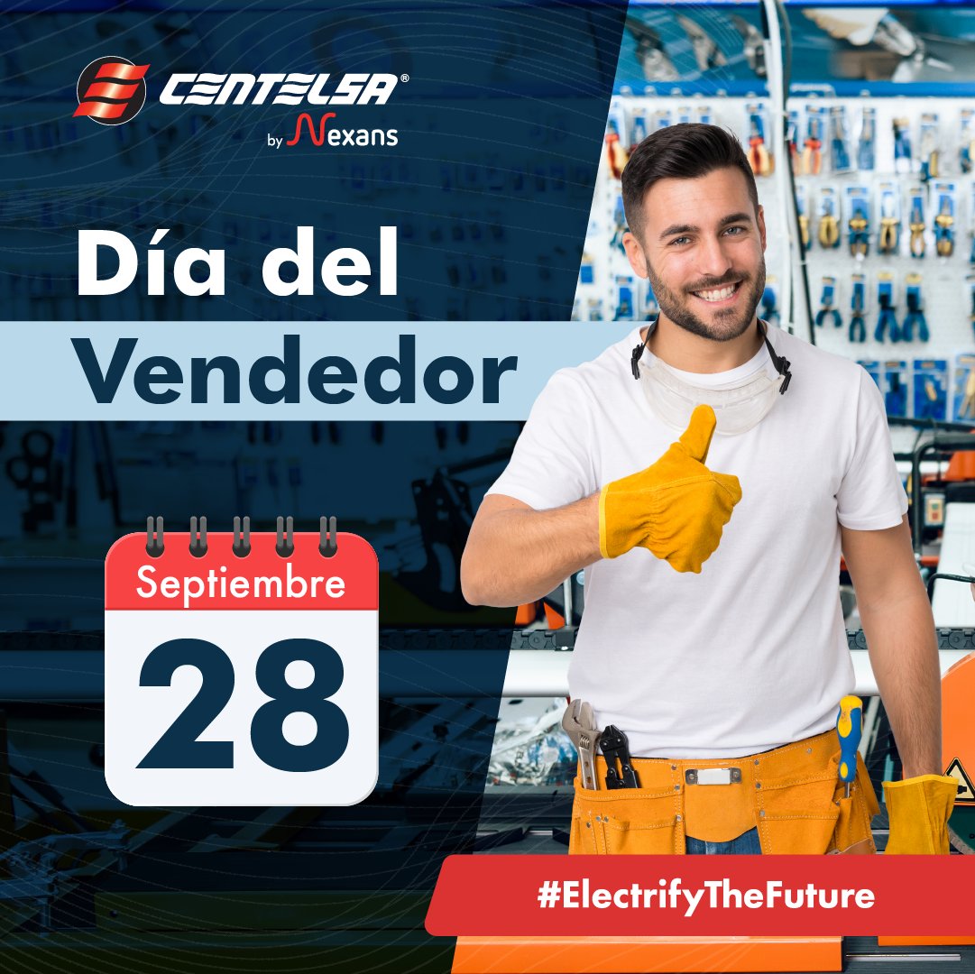 CENTELSA by Nexans se une a la conmemoración del Día del Vendedor, una fecha en la que queremos resaltar la labor de nuestros electricistas #Master, por su gran trabajo brindando un aporte a la electrificación del futuro.
#CENTELSAbyNexans #ElectrifyTheFuture #WeAreUnited
