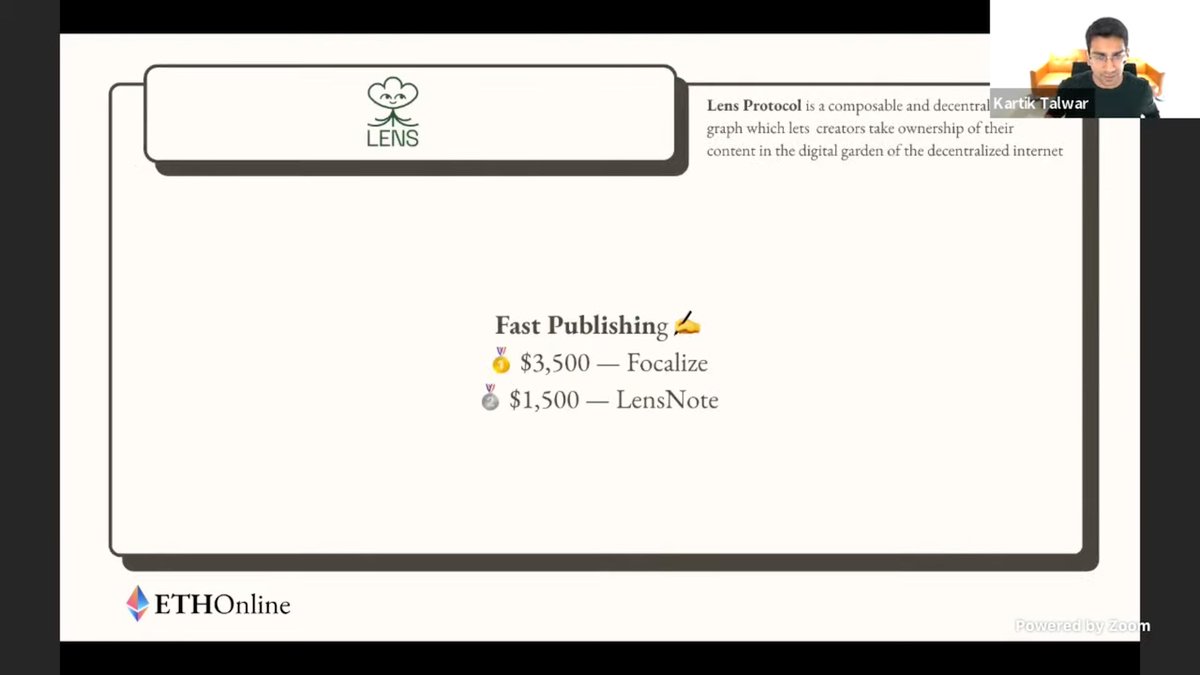 iPaulPro's tweet image. Excited to have won first prize from @LensProtocol at #ETHOnline 2022 Hackathon by @ETHGlobal!

Thanks to the incredible teams at ETHGlobal and Lens, as well as the mentors and judges.

@FocalizeExt is launching soon and it will be the quickest and easiest way to publish on Lens!