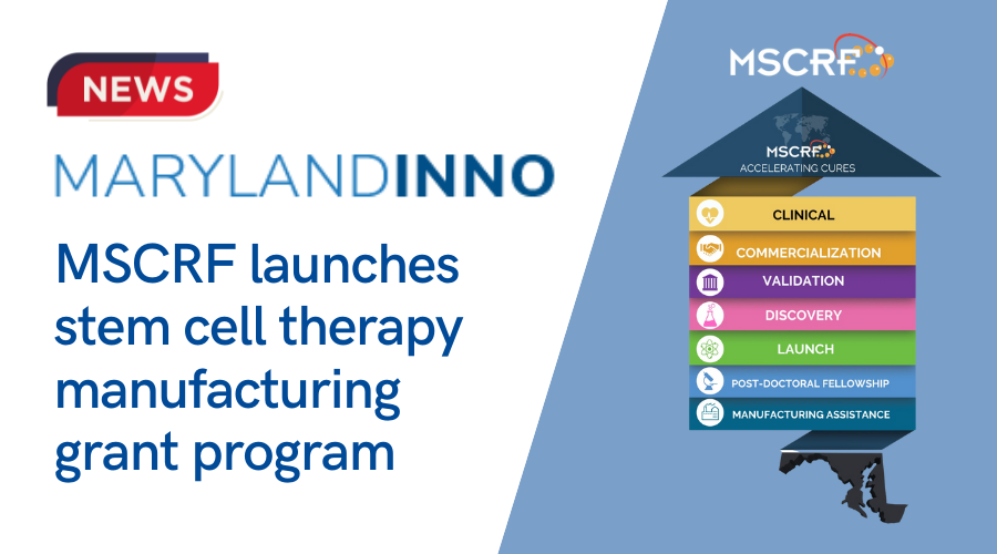 MSCRF launches a new stem cell therapy manufacturing grant program. Read the <a href="/BaltBizOnline/">Baltimore Business Journal</a> featured article: ow.ly/5kPO50KTI07

Mentioned: <a href="/MD_Stem_Cell/">MSCRF</a>, <a href="/Amritha_PhD/">Amritha Jaishankar, Ph.D.</a>, <a href="/MDTEDCO/">TEDCO</a> 
#stemcell #funding #Maryland #manufacturing #biotechnews #Baltimore #grants #celltherapy