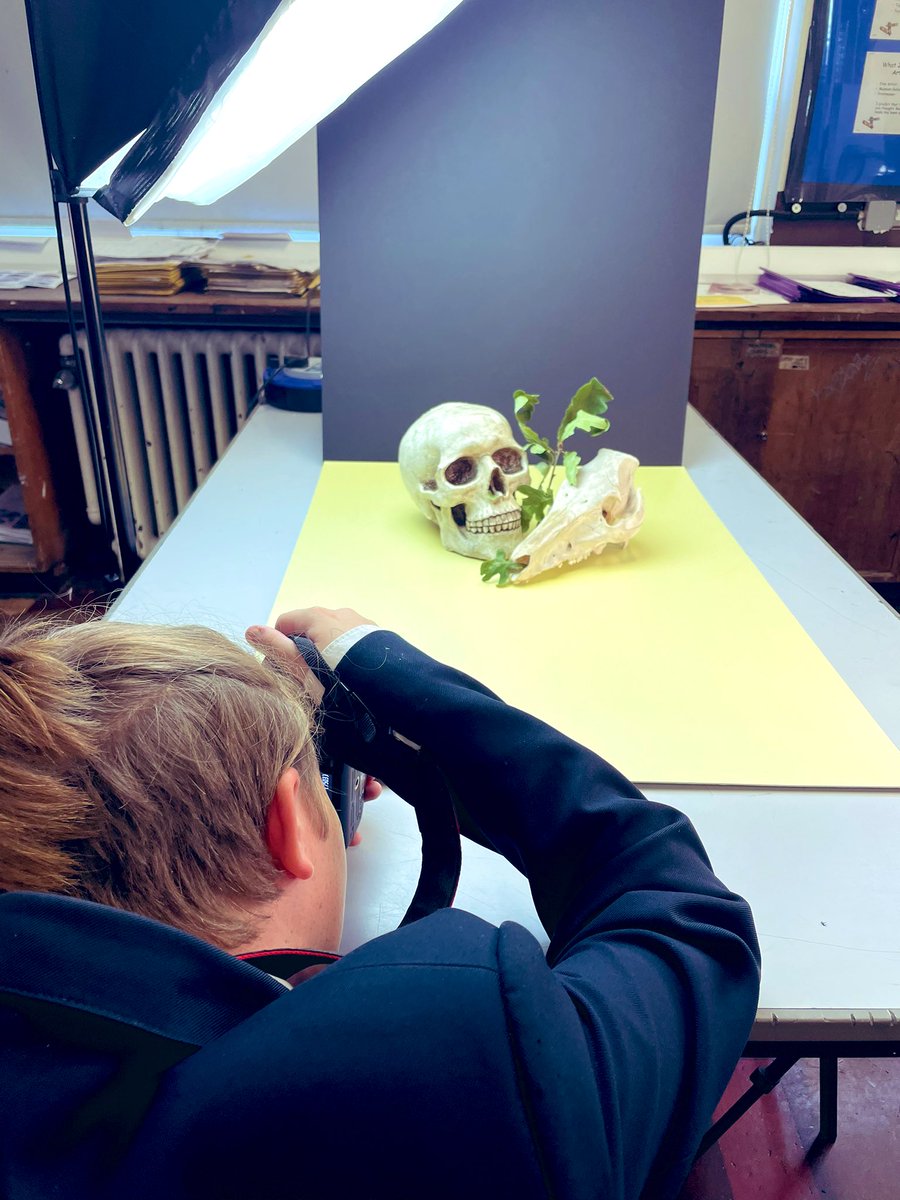 DerbyHighArt's tweet photo. KS3 Photography club set up their own still life compositions based on natural forms, ready to edit next week. #cameraskills #photographyclub #experimentallighting #composition #enrichment https://t.co/YeBfIISVo7
