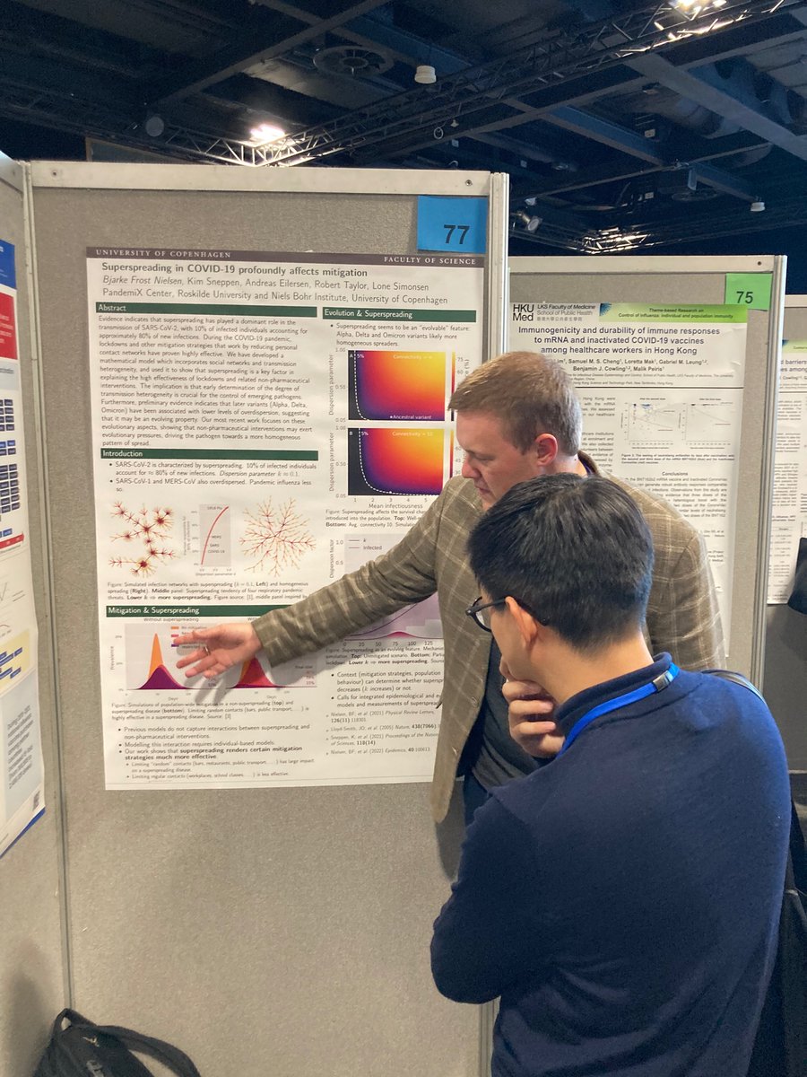 Maartenvanwijhe's tweet photo. Fantastic work from Bjarke from PandemiX Center @roskildeuni! Here talking about his research on the effect of superspreading on COVID mitigation @OptionsXi in Belfast. https://t.co/9k5UrUCbE4