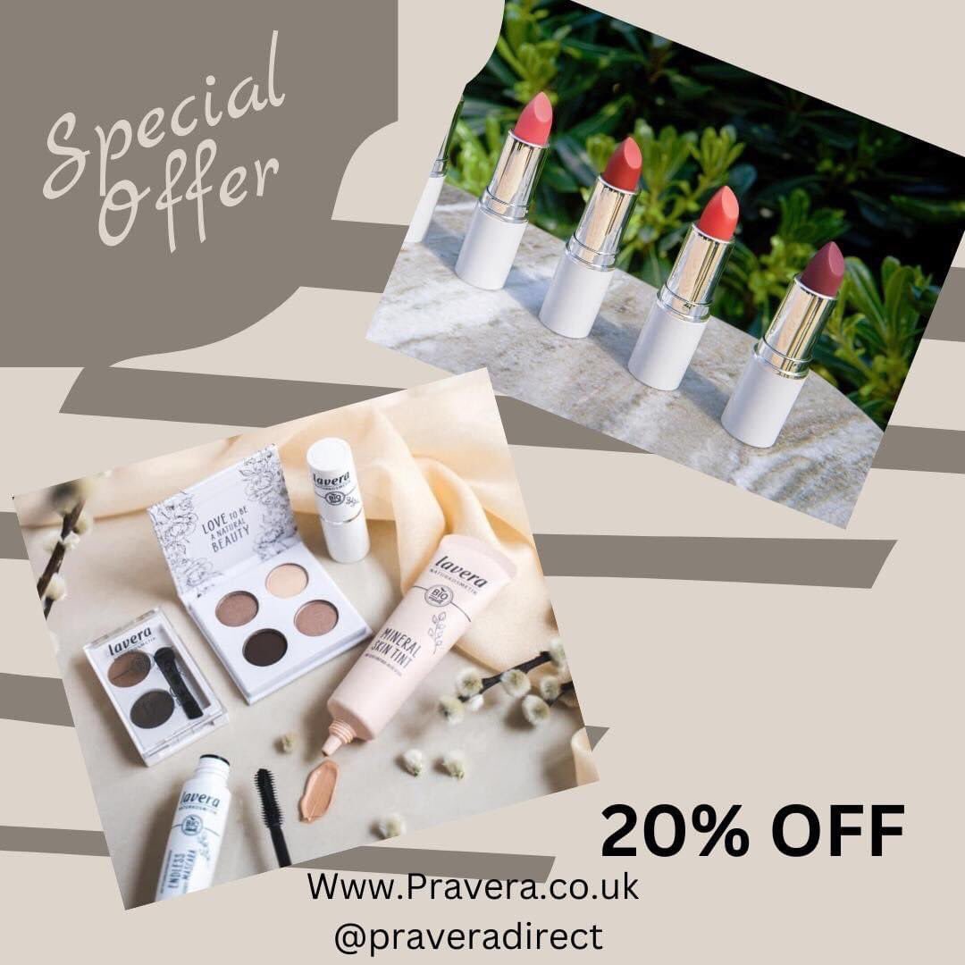 Pravera's tweet photo. Hurry! September #LaveraMakeUp Offer will end on 29th September. Get your favourite make up now with 20% Off. 

Shop now at https://t.co/1ig6qw5Ol6

#organicmakeup #naturalmakeup #naturalcosmetics #organiccosmetics #naturaleyeshadow #moneyoff #savemoney #moneyofflaveramakeup https://t.co/KvpnZi2pM9