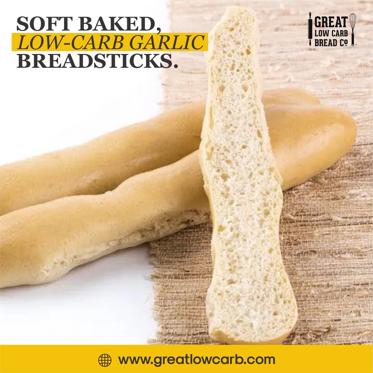 Greatlowcarb's tweet photo. 2 net carbs and 120 calories per breadstick. Our garlic bread sticks are delicious and satisfying. Great for your keto diet.
-----
Shop Now: https://t.co/cbmRjpTKKM
.
#greatlowcarb #keto #paleodiet #lowcarb #ketodiet #ketolifestyle #ketolife #weightloss #ketomeals #ketogenic https://t.co/gkpZSZwW95