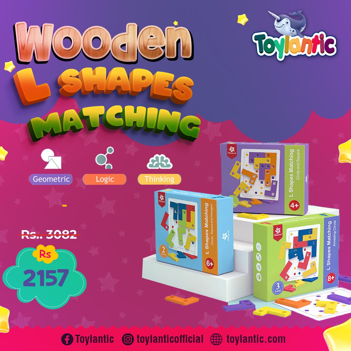 Let your child's Logical Thinking grow 💖
Click the link below to explore more educational toys:
toylantic.com/.../toys-by-ca…...
For Details & Queries
0334 0008697
#woodenshapes #woodentoys #educationaltoys #kids #creative #learnwithfun #learningtoys #childgrowth #toys #toylantic
