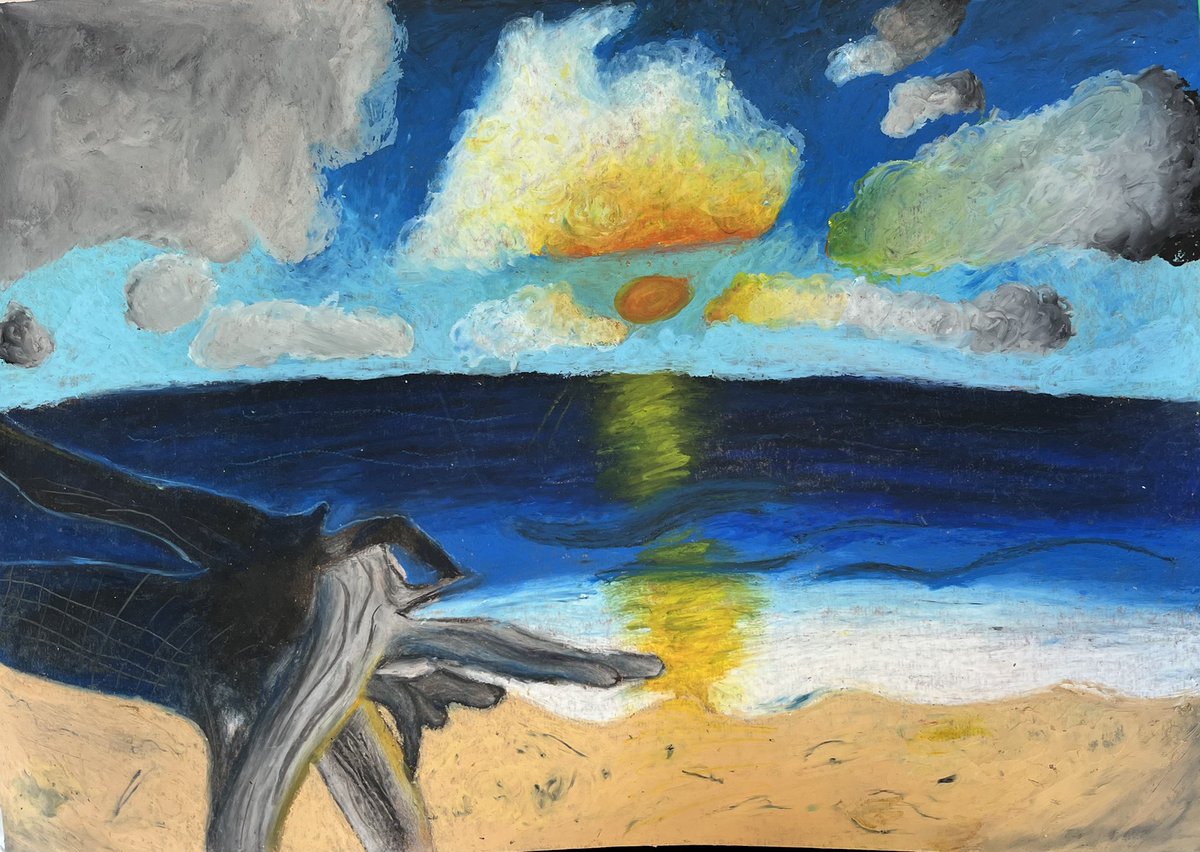 carolinewaller7's tweet photo. S2 oil pastel landscapes 🌅 @StModansHS https://t.co/fAhLW4OknJ