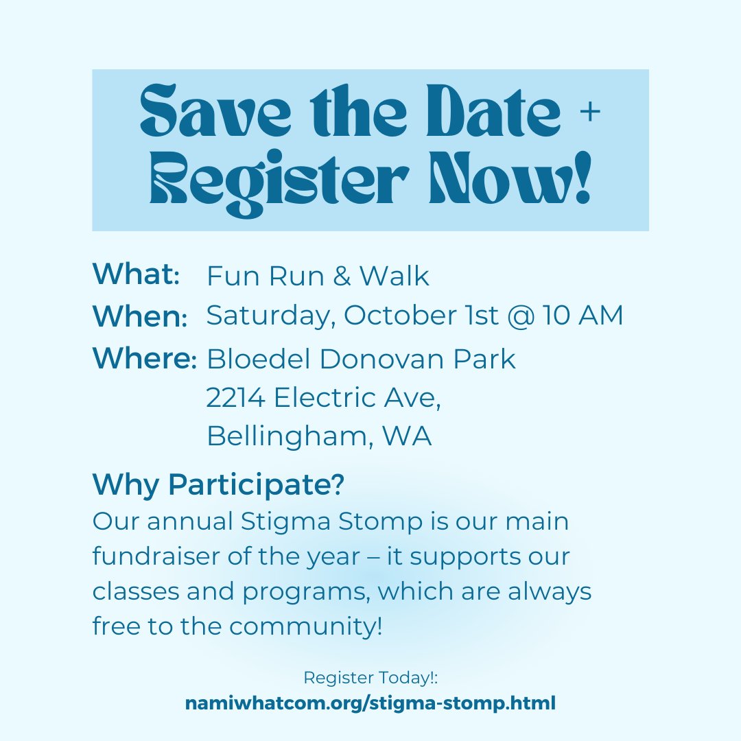 NAMIWhatcom's tweet photo. Register before it's too late!
https://t.co/InHN3djCie
#mentalhealth #mentalhealthawareness #mentalwellness #NAMI #NAMIWhatcom #onewordonestory #owos #endthesilence #breakthestigma #positivity #recovery #psychology #depression #anxiety #bipolar #Bellingham #washington https://t.co/5AmqoaBp5d