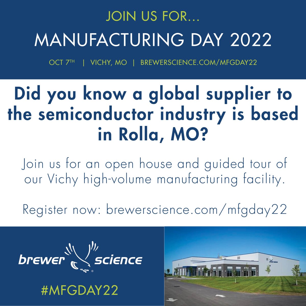 test Twitter Media - Did you know a global supplier to the semiconductor industry is based right here in #RollaMO?  We celebrate #MFGDay22 with an open house and guided tours of our Vichy high-volume manufacturing facility, October 7th. Register for your tour time: https://t.co/jjkImKbb7p https://t.co/zUI9ezZn4m