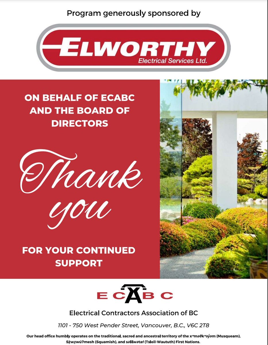 ElworthyLtd's tweet photo. This year, we are proud to be program sponsors for the 70th #ECABC Annual General Meeting, held at The Inn at Laurel Point Conference Centre in Victoria, BC tomorrow, September 29th, 2022. Looking forward to seeing you all there!
#Elworthy #InnAtLaurelPoint #AGM #VictoriaBC https://t.co/te9WuGN0Cg