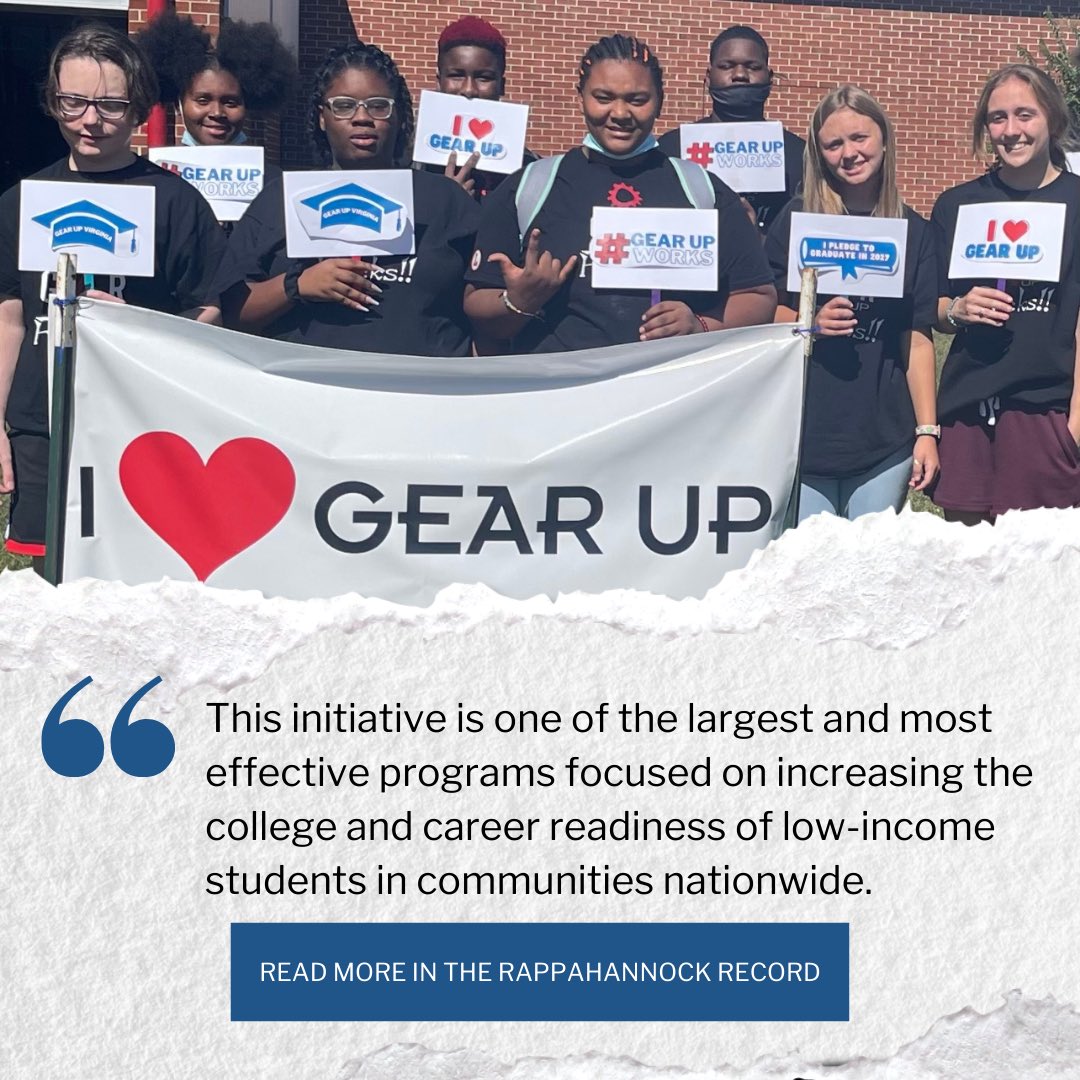 Our GEAR UP students at from Lancaster were highlighted in the <a href="/RappRecord/">Rappahannock Record</a>! Check out the article here: rrecord.com/eighth-grade-c… #GUWeek #GEARUPworks