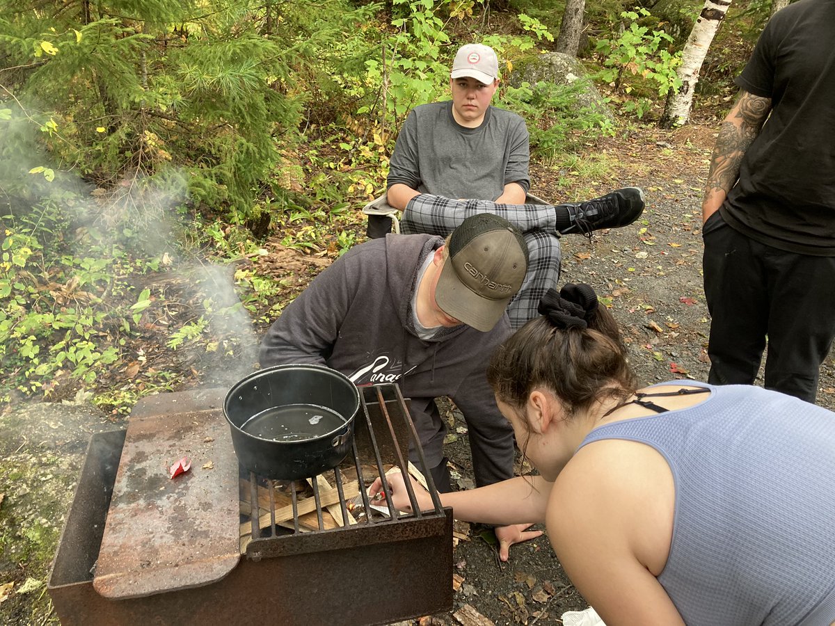 We finished strong on our first camping trip of the year! Breakfast of champions and a water boil competition after some hiking and canoeing. @AVRCE_NS #ExperientialSchool #OutdoorLearning #WHECLife