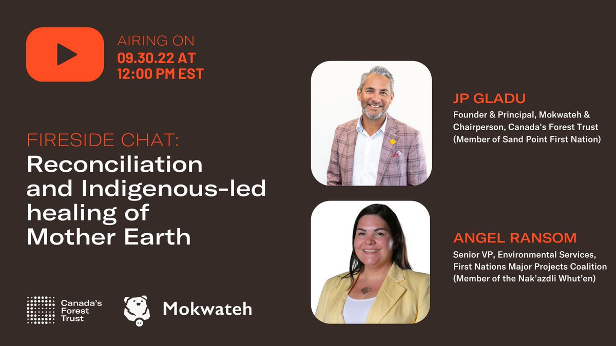 Tune in on 9/30 at 12 PM EST. Hosted by @CanadasForest , this conversation will be speaking on the importance of investing in Indigenous-led conservation and environmental protection as we continue to take climate change. Register here: canadasforesttrust.ca/news/register-…