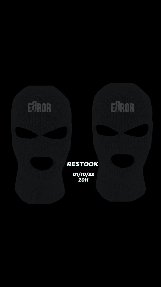 ErrorFrance's tweet photo. Bonsoir à tous ! 

Cela faisait un moment que nous vous avions pas donnés de nos nouvelles. 

Et pour nous y remédier, nous vous annonçons un restock afin de rejoindre la grande famille EЯROR ! 

Cela se passera sur notre serveur discord restock (lien en bio). 

🔁 &amp; ❤️ https://t.co/8iRYduseEa