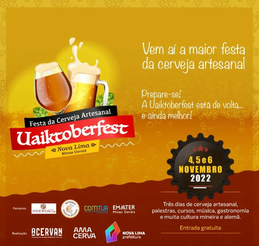 VisiteNovaLima's tweet photo. I´M BACK!🍺😋
Já anota na sua agenda e venha curtir a maior festa de cerveja artesanal da região!
De 4 a 6 de novembro de 2022.
Três dias de muita música, gastronomia, palestras, cerveja artesanal e muita cultura mineira e alemã. https://t.co/O0X33DNpds