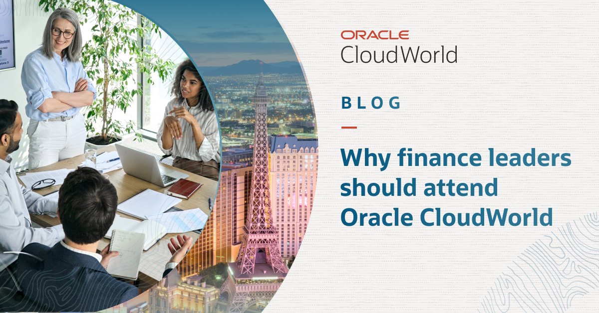 OracleAIWorld's tweet photo. It’s a jackpot for finance leaders at #CloudWorld! Hear from some of the world’s leading companies and learn how to build an integrated ERP system. https://t.co/3x6DMAoNbo https://t.co/CztFEcTOR9