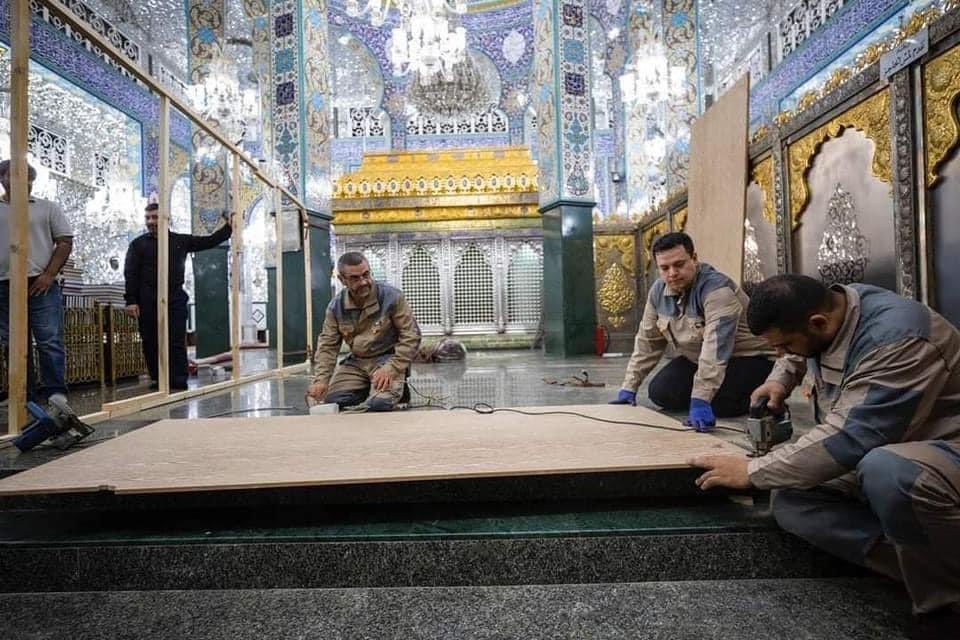 Awaited_Hope's tweet photo. Preparations...💔
When the window is removed & replaced #keep_it safe- for tears of martyrs & their families were deposited upon the window: where beauty was eternalized!
Martyr of Sayeda #Zainab (sa) https://t.co/s961Ndslvi