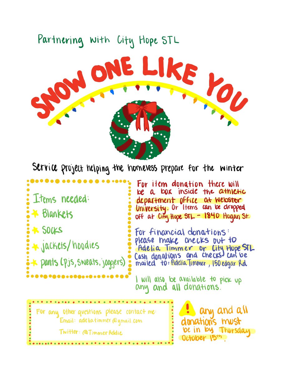 TimmerAddie's tweet photo. I am doing a service project to help make sure those who are homeless stay warm this winter. Anything helps! Please message me if you have any questions! https://t.co/q4VCpQL1rK