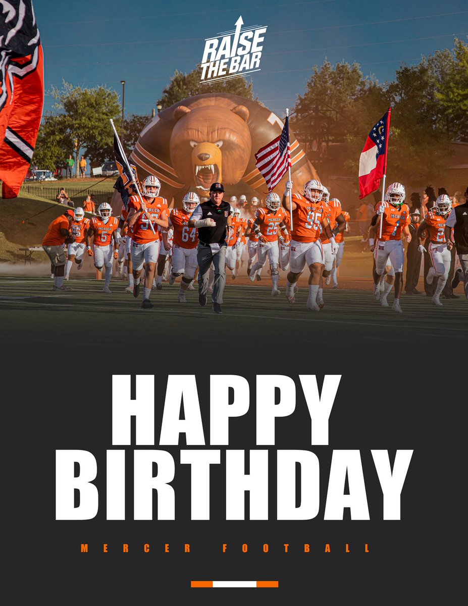 Thank you <a href="/MercerFootball/">Mercer Football</a> for the birthday love🧡<a href="/KoachAdams/">Mike Adams</a> <a href="/Drew_Cronic/">Coach Cronic @ Navy</a> <a href="/coachLong95/">Jimmy Long</a>