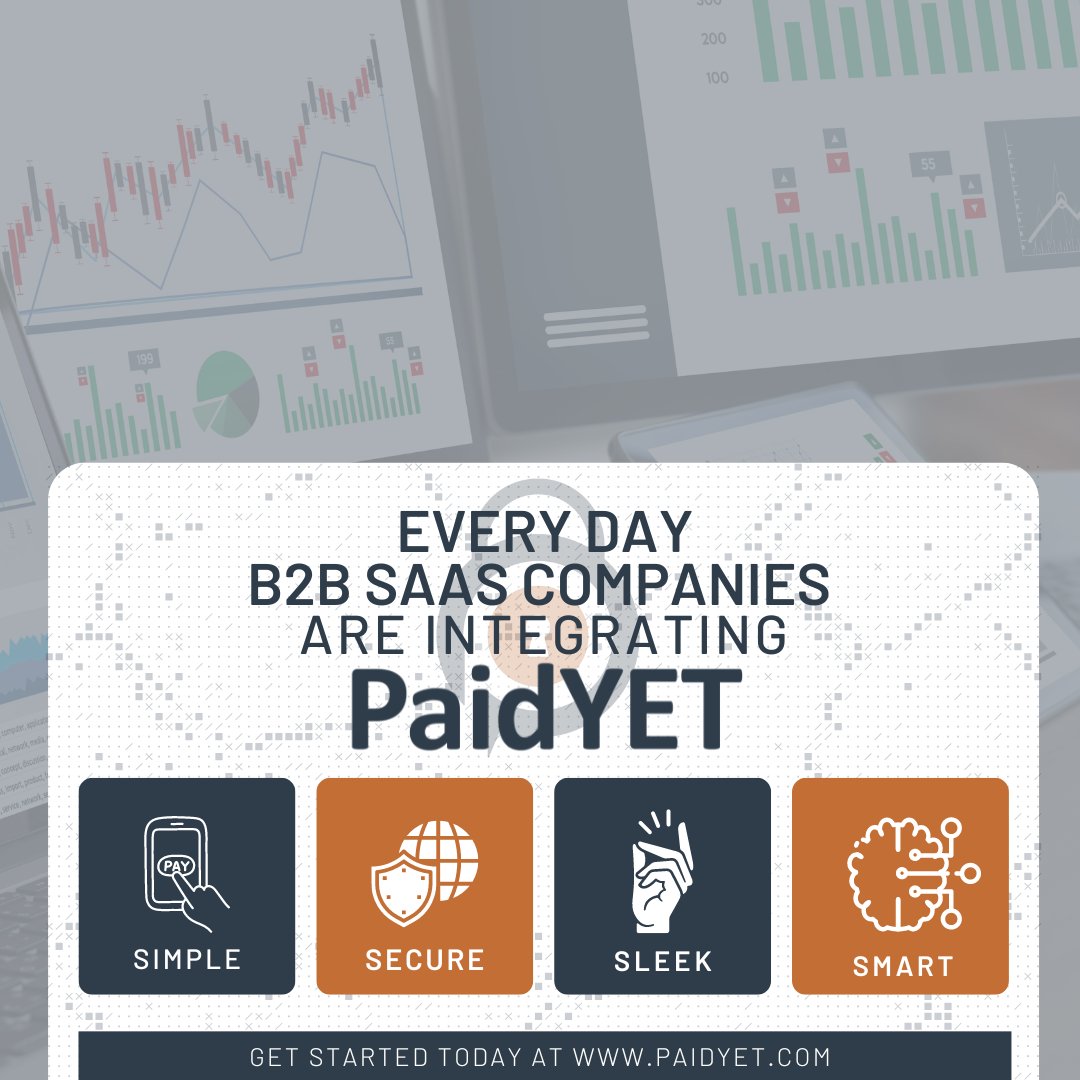 Every day, we partner with industry-leading B2B agencies, platforms, services, and #software companies to elevate the online #B2B payment experience.

Built-in advanced features help merchants get #paid securely, fast, and easily.

Get started today at paidyet.com