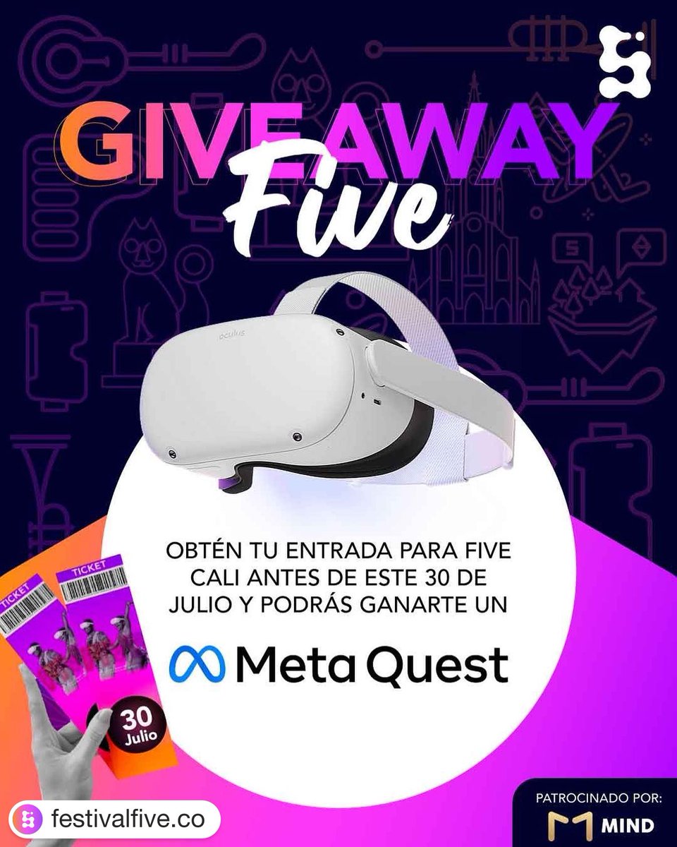 FiveFestivalBog's tweet photo. Hey #FIVELOVER! No solamente te traemos a los mejores referentes de E-Commerce y el metaverso, también te damos la oportunidad de que puedas experimentar estas nuevas tecnologías como se debe.🤯

#camaracomerciocali #pacific #fivelovers #fivecali #networking #metaverso #nfts https://t.co/pdT2FVhCzV