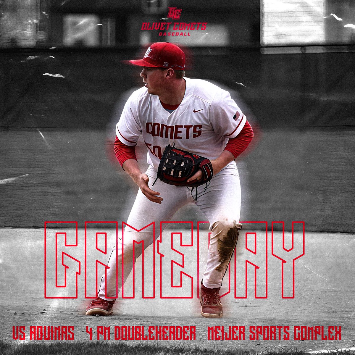 UOlivetBaseball's tweet photo. Comets are rollin’ to Rockford for a DH vs Aquinas. First pitch: 4pm #RollComets ☄️ https://t.co/Yja7fqfxkP