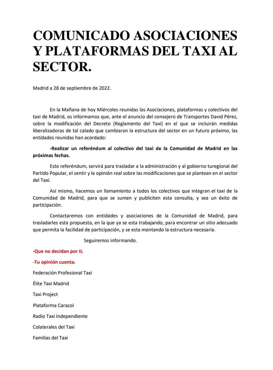 TaxiProjectEU's tweet photo. 🔴 COMUNICADO MUY IMPORTANTE 

📊 Convocamos Referéndum!!! https://t.co/T0DMxmJzZd