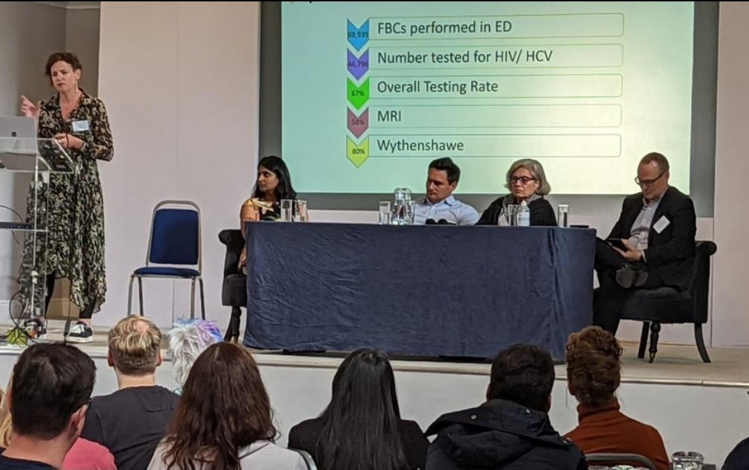 orla_mcquillan's tweet photo. Proud to be presenting Manchester ED HIV /HCV testing data...and with Colin @GeorgeHouseTrst for community support..ED BBV testing 100 day report amazing results .. 👏 #bbvtesting @drclarevh @giorgio_calisti @GeorgeHouseTrst @drgarethroberts @RichardScarbor8 @TheNorthernISH https://t.co/jJLinypC6C