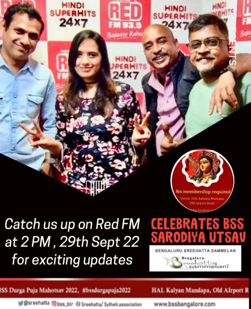 sreehatta's tweet photo. And yes we are going big with #spreadthecheer. #bssdurgapuja2022 is bringing home the excitement and ready to share that with one and all. We will be on air at 2pm on 29th Sep 2022. Tune in and join us to hear all the exciting #pujaupdates #bssladiesdurgapujamahotsav2022 https://t.co/yDaM80YeKr