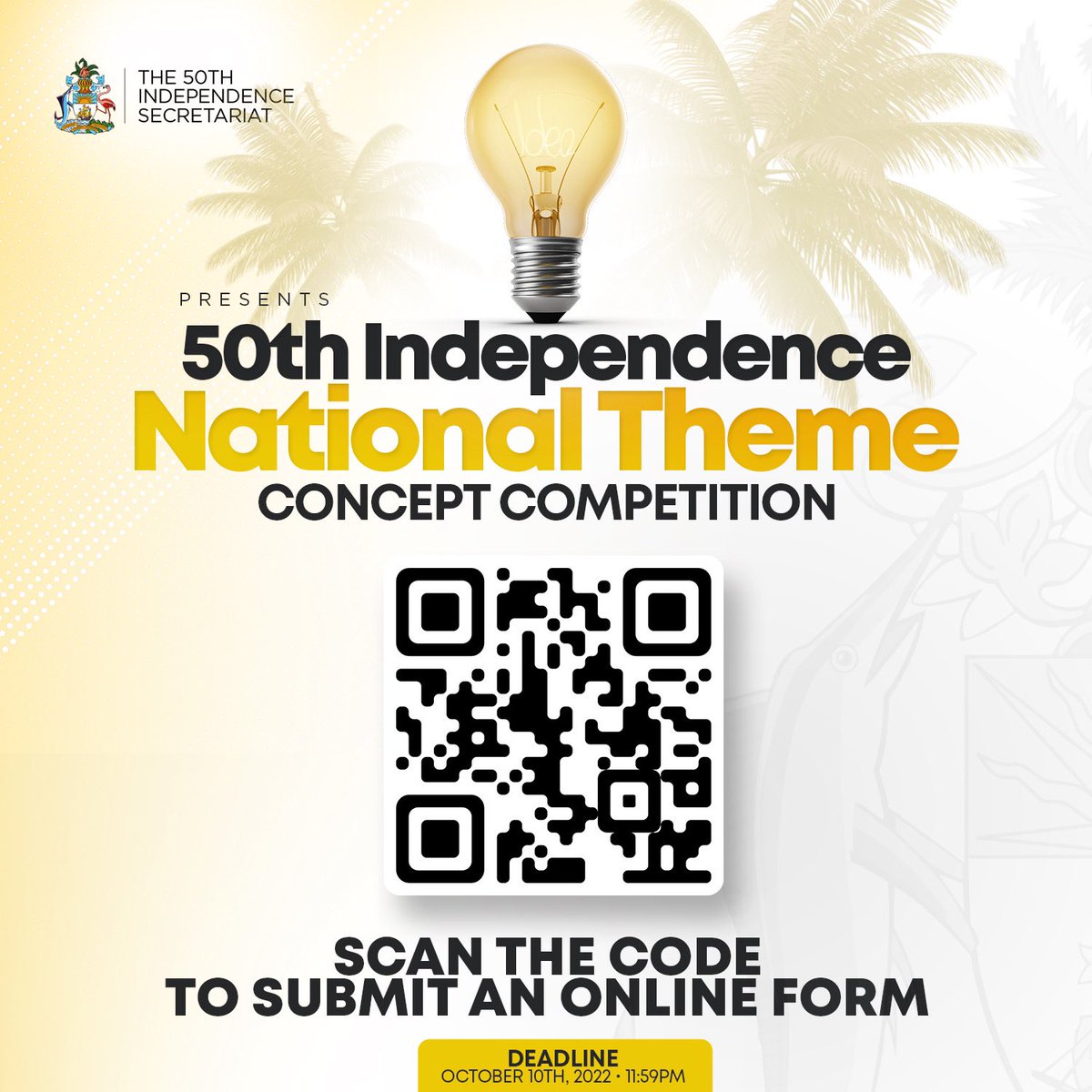 celebratebah's tweet photo. Helllloooo Bahamas!🇧🇸
Over the next several days, talented Bahamian artists will have the opportunity to participate in the country’s historic Golden Jubilee through the launch of the National Logo &amp; Theme Competition, designed to showcase the work of creative graphic designers! https://t.co/cjkj1jxTn7