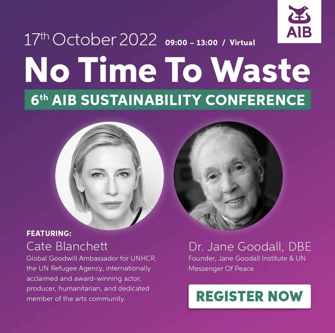 AIBBiz's tweet image. Register for this year’s AIB Sustainability Conference, &apos;No Time To Waste&apos;, taking place virtually on October 17th 2022 ⏳ aibsustainabilityconference.ie/register/

We&apos;re delighted to announce our headline speakers are: