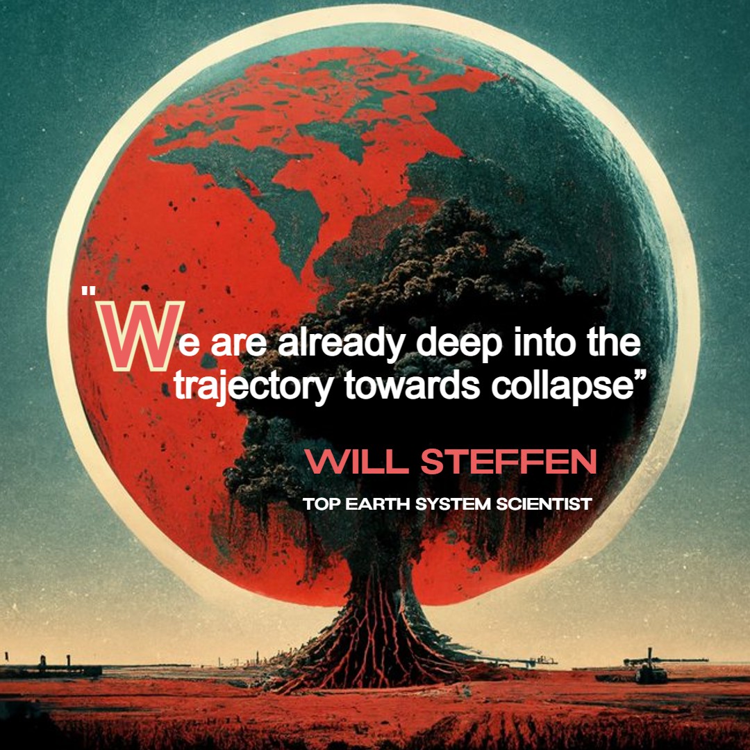 WilliamJRipple's tweet photo. I agree with Will Steffen because we are in ecological overshoot with converging crises such as climate breakdown, biodiversity loss, freshwater scarcity,  racism, zoonotic diseases, economic instability, inequality, nationalism, and armed conflict. We must change the trajectory. https://t.co/Pwrv8VYbNa