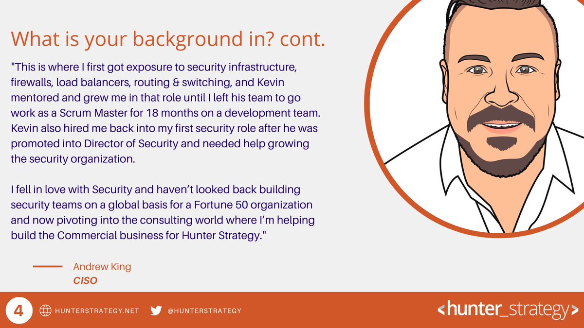 HunterStrategy's tweet photo. Another employee spotlight!!
Meet @ScrumWhat, our CISO! Please see below to read more about Andrew and his background!
People tagged in Andrew's response:
@trinertech
#hunterstrategy #employeespotlight #infosec https://t.co/nVubSWPiVC