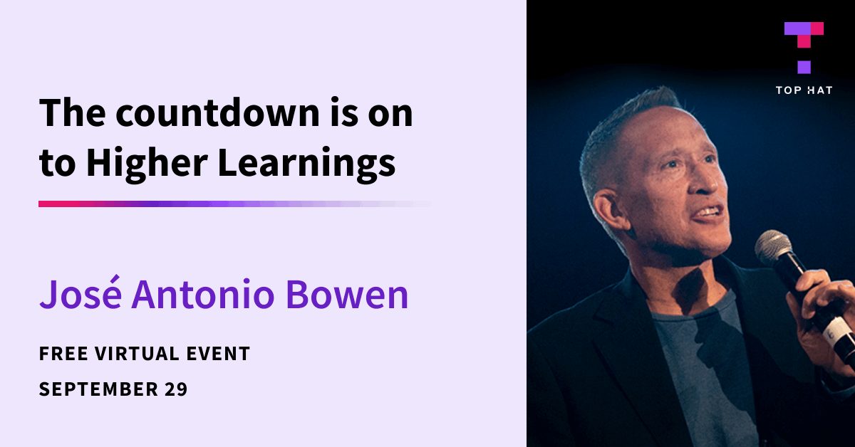 TopHat's tweet photo. The countdown is on! ⏱
 
Join @josebowen for a conversation on how to embrace inclusivity in #highered. We’ll see you at 2 PM ET tomorrow—secure your seat now.

https://t.co/LCVt9i9ugo https://t.co/8iU93kfxKT