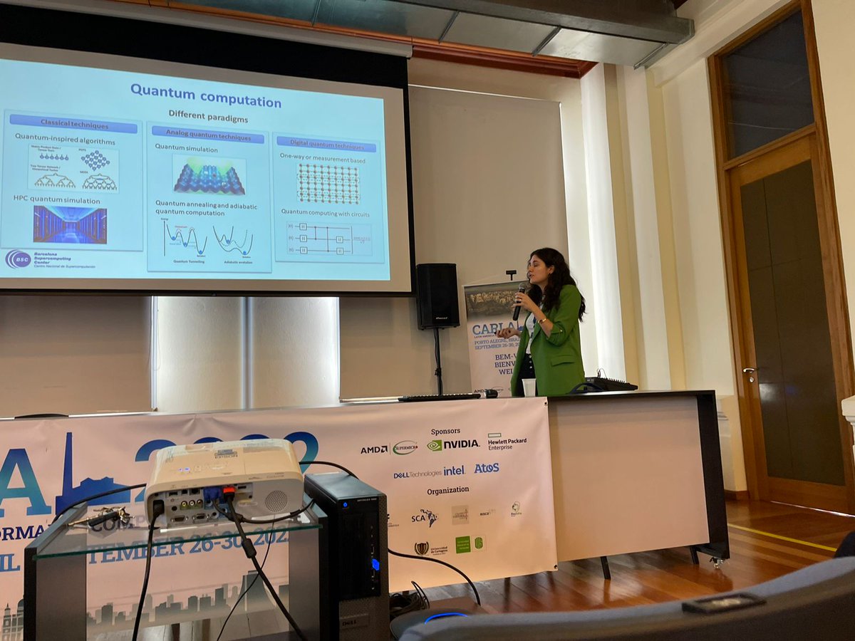 CARLA_Conf's tweet photo. NOW in #CARLA2022: @albaclierta, Senior Researcher at @BSC_CNS, presents "The Noisy Intermediate-Scale Quantum Computing era". https://t.co/PBWFDiWkGC