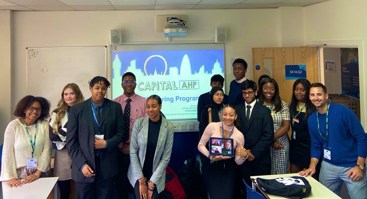 TomasInce's tweet photo. Our Capital AHP Mentorship programme is up and running! Thank you to our mentor’s, students &amp; @arnie_puntis. Aiming to get more young people from a diverse background into AHP careers 😃 https://t.co/r43ROr68UM
